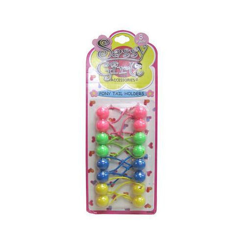 Pony tail holders with ball ends ( Case of 36 )