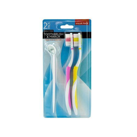 Toothbrush & Dental Mirror Set ( Case of 24 )