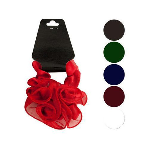 Large Satiny Hair Twister with Flower Accents ( Case of 72 )