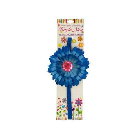 Jeweled Flower Stretchy Headband ( Case of 72 )