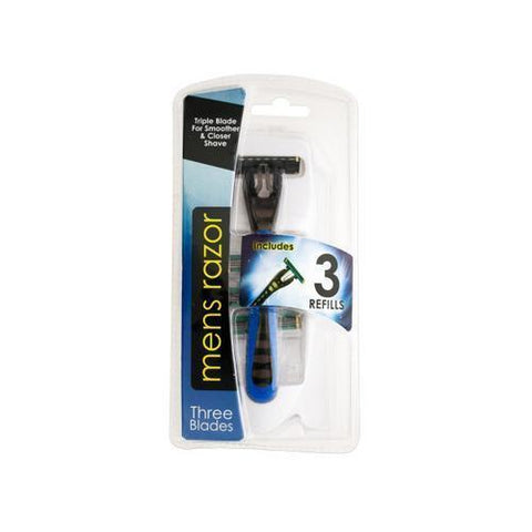 Triple Blade Mens Razor with Refills ( Case of 36 )