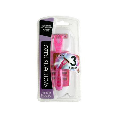 Triple Blade Womens Razor with Refills ( Case of 36 )