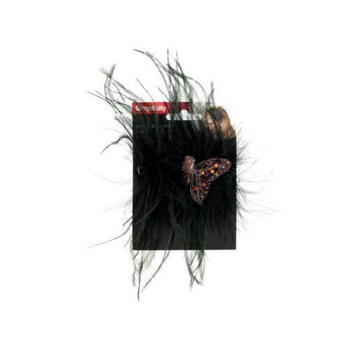 simplicity jeweled butterfly w/black feather headband accent ( Case of 18 )