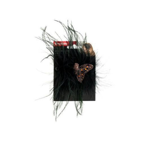 simplicity jeweled butterfly w/black feather headband accent ( Case of 36 )