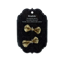 simplicity 2 piece gold sequin bow headband decor ( Case of 48 )