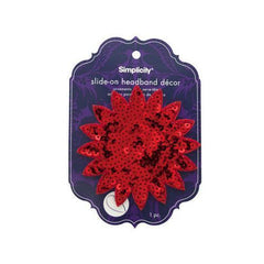 simplicity red sequin starburst slide on headband accent ( Case of 54 )