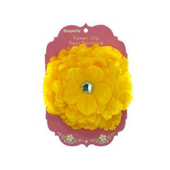Large Yellow Flower with Jewel Clip ( Case of 60 )