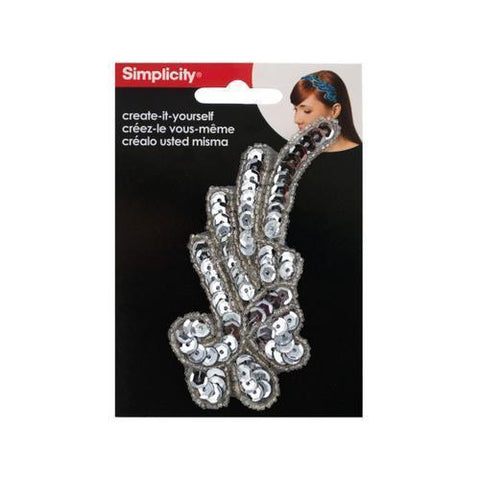 simplicity silver sequin swirl headband accent ( Case of 48 )