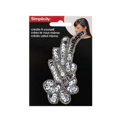 simplicity silver sequin swirl headband accent ( Case of 48 )